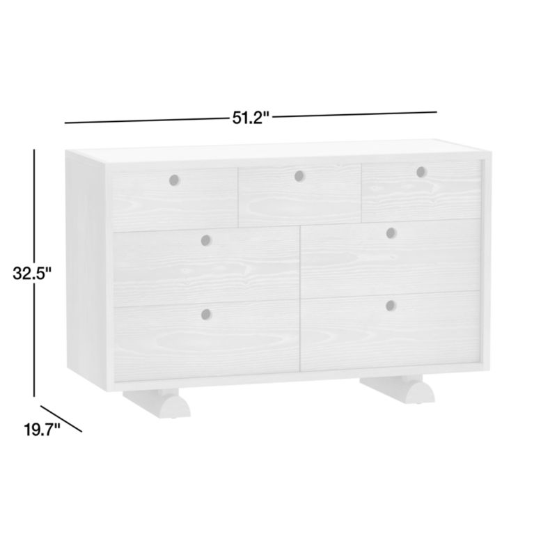 View Storied Hazelnut Wood and Stone Wide 7-Drawer Kids Dresser by Jeremiah Brent - image 3 of 11