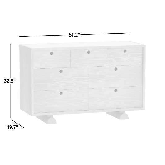 Storied Hazelnut Wood and Stone Wide 7-Drawer Kids Dresser by Jeremiah Brent