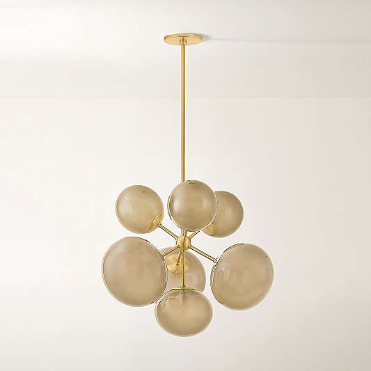 Zaley Brass and Glass Chandelier 28"