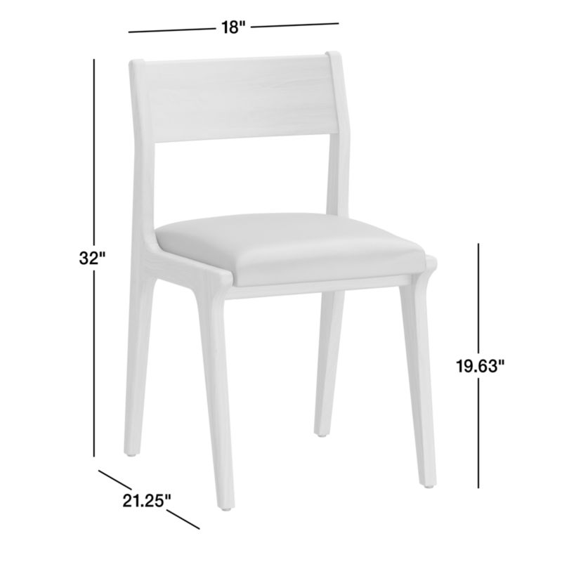 View Lakin White Oak Leather Dining Side Chair - image 3 of 7