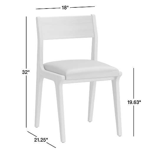 Lakin White Oak Leather Dining Side Chair