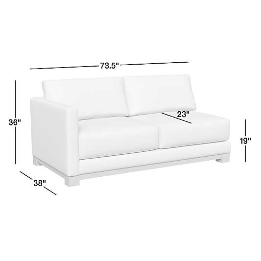 Gather Wood Base Left-Arm Bench Sofa Sectional Piece