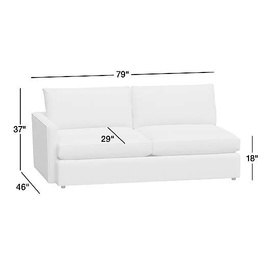 Lounge Deep Leather Left-Arm Sofa Sectional Piece