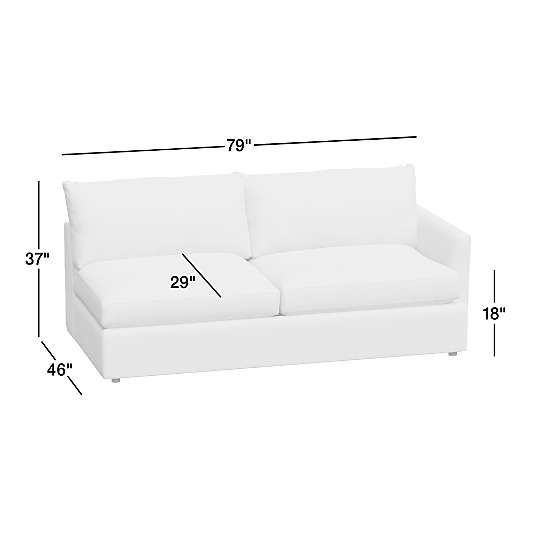 Lounge Deep Leather Right-Arm Sofa Sectional Piece