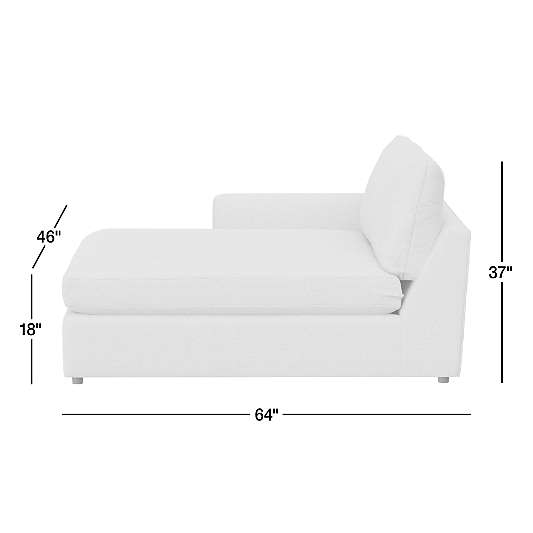 Lounge Deep Leather Left-Arm Chaise Lounge Sectional Piece