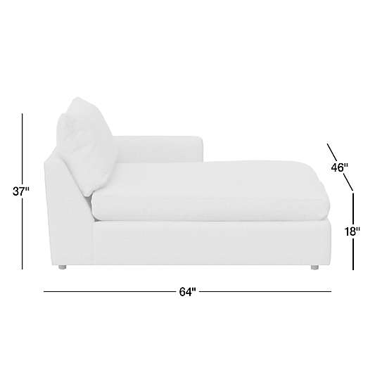 Lounge Deep Leather Right-Arm Chaise Lounge Sectional Piece