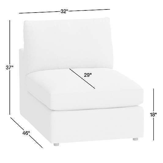 Lounge Deep 32" Leather Armless Chair Sectional Piece