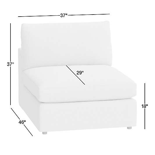 Lounge Deep 37" Leather Armless Chair Sectional Piece