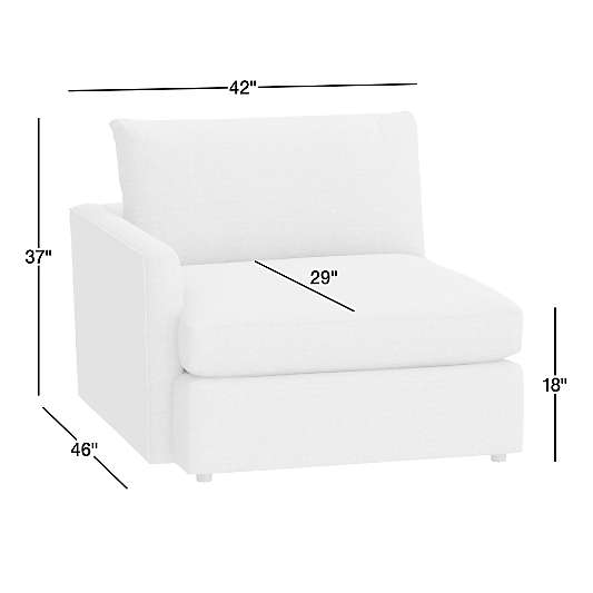 Lounge Deep Leather Left-Arm Chair Sectional Piece