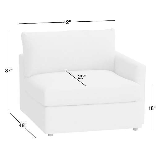 Lounge Deep Leather Right-Arm Chair Sectional Piece