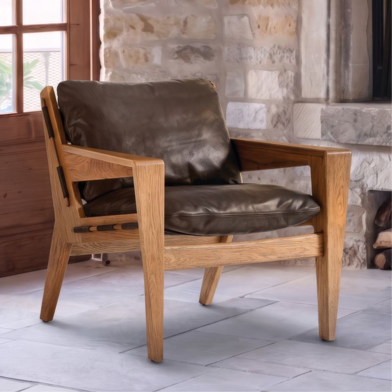 Trava Leather Accent Chair - image 3 of 8