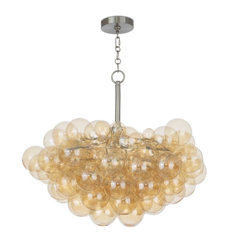 Bubbles Brushed Nickel with Amber Glass Chandelier - image 2 of 5