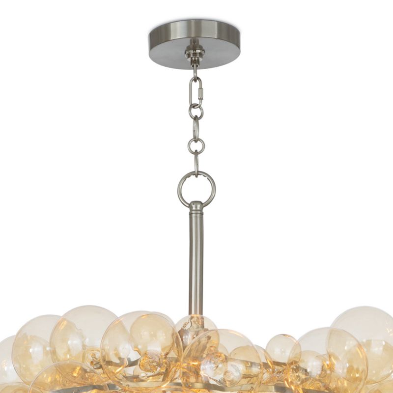 Bubbles Brushed Nickel with Amber Glass Chandelier - image 4 of 5
