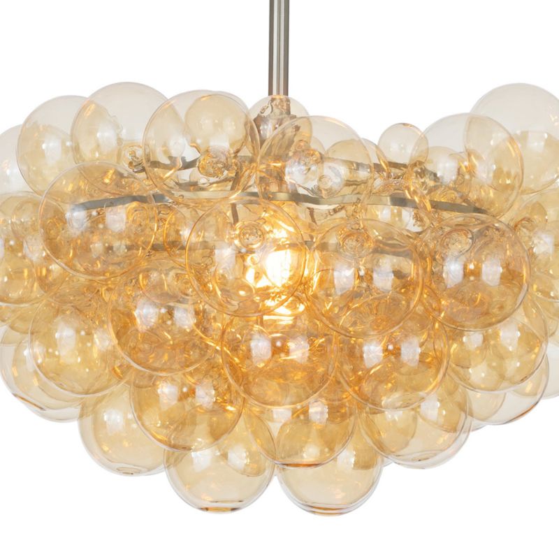 Bubbles Brushed Nickel with Amber Glass Chandelier - image 3 of 5