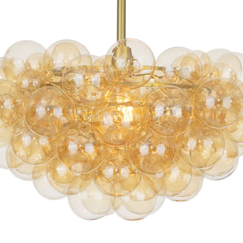 Bubbles Natural Brass with Amber Glass Chandelier - image 3 of 5