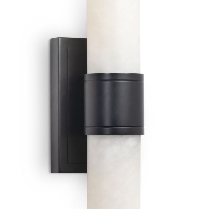 Emmett Oil Rubbed Bronze and Alabaster Wall Sconce 19.75" - image 2 of 6