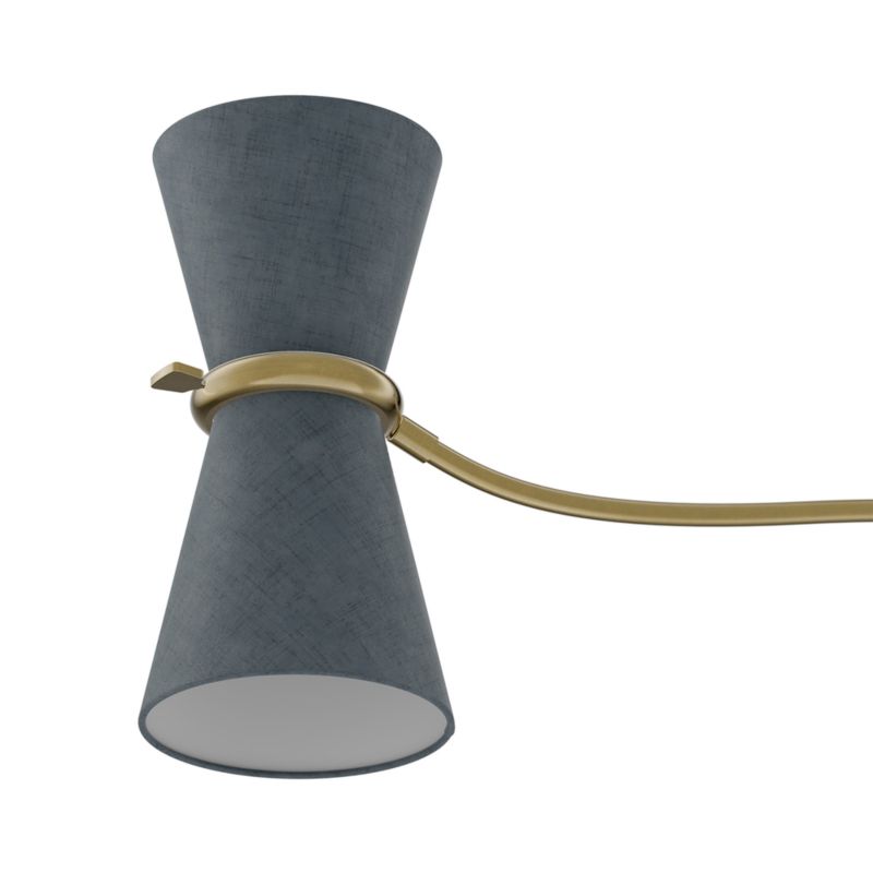 Gable Linear Antique Brass Chandelier with Storm Blue Shade 54" - image 3 of 7