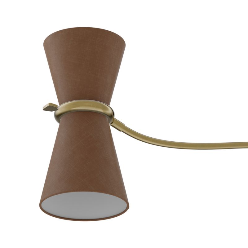 Gable Linear Antique Natural Brass Chandelier with Russet Shade 54" - image 3 of 7