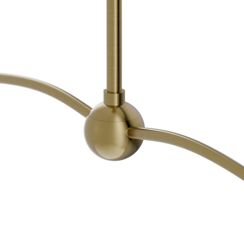 Gable Linear Antique Natural Brass Chandelier with Russet Shade 54" - image 4 of 7