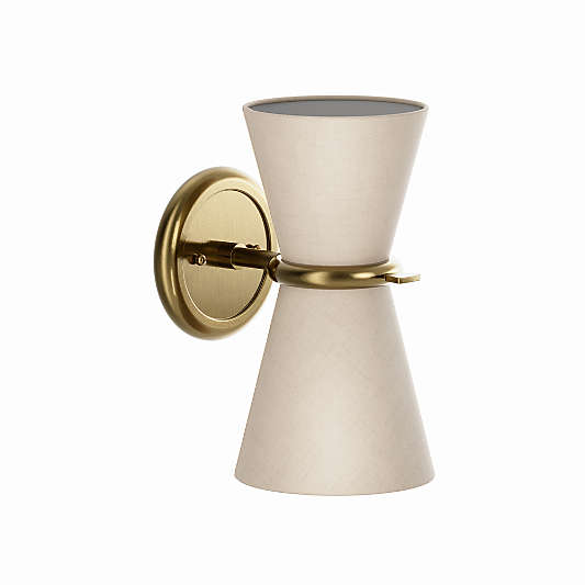 Gable Antique Natural Brass Sconce with Oyster Shade