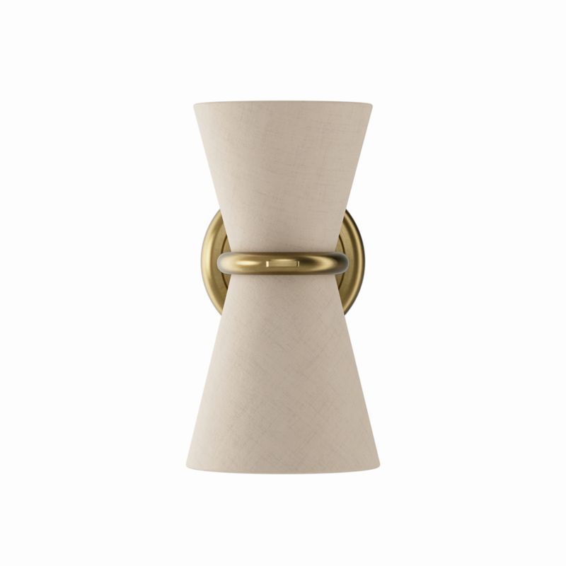 Gable Antique Natural Brass Sconce with Oyster Shade - image 3 of 6