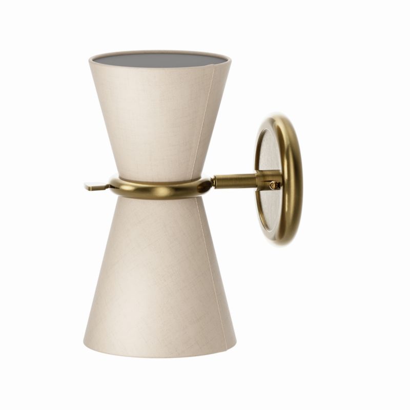 Gable Antique Natural Brass Sconce with Oyster Shade - image 4 of 6