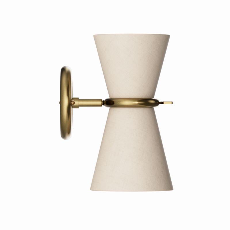 Gable Antique Natural Brass Sconce with Oyster Shade - image 5 of 6