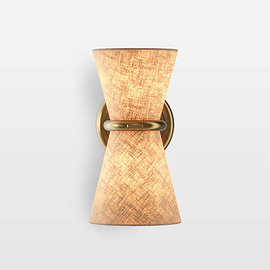 Gable Antique Natural Brass Sconce with Oyster Shade