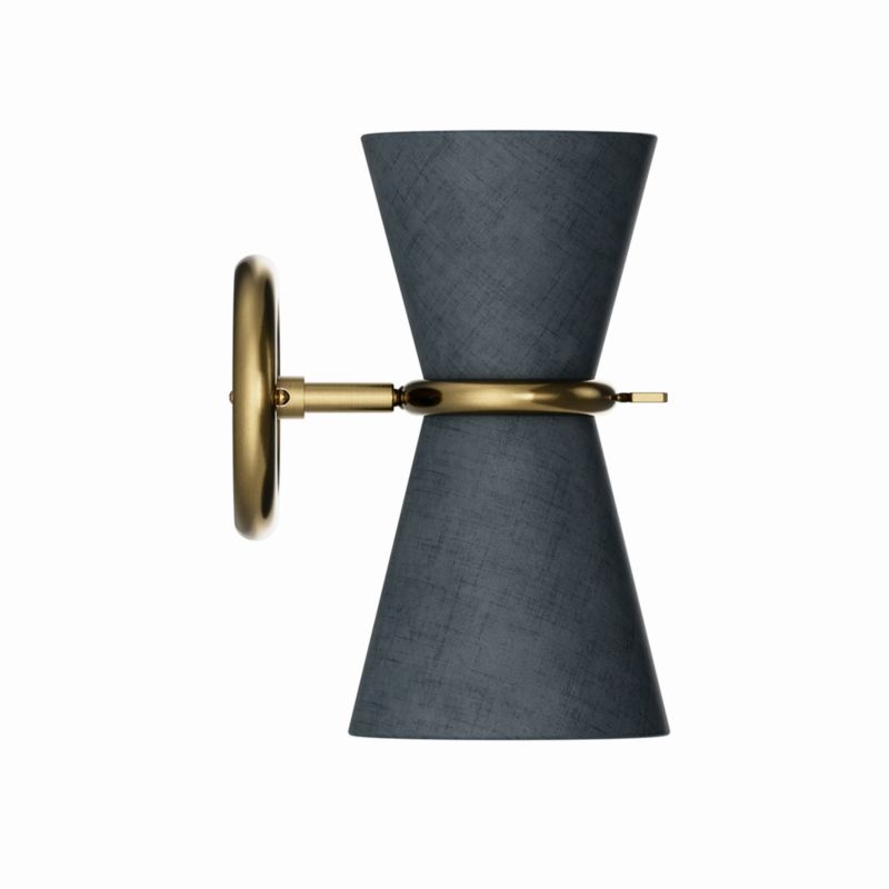 Gable Antique Natural Brass Sconce with Storm Blue Shade - image 5 of 8