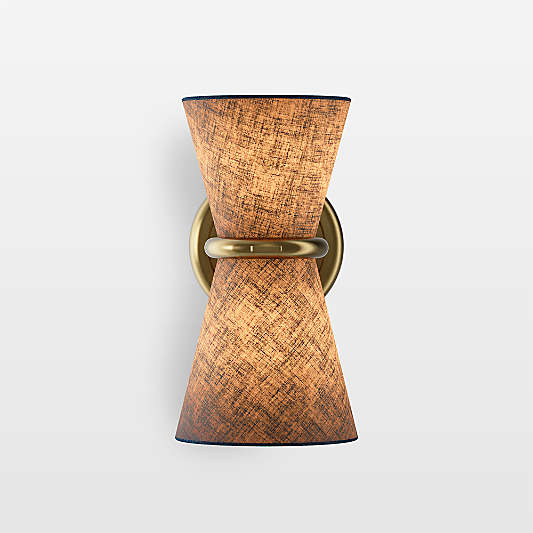 Gable Antique Natural Brass Sconce with Storm Blue Shade