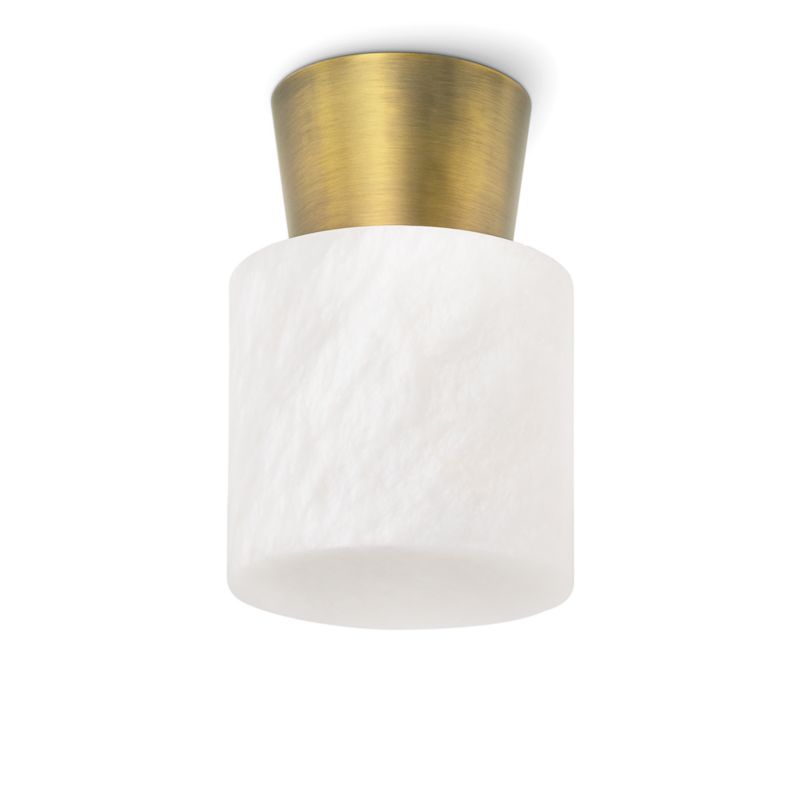 Hazel Natural Brass and Alabaster Flush Mount - image 2 of 6