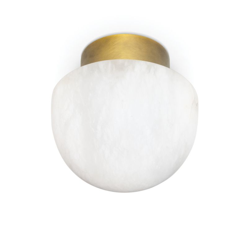 Parker Natural Brass and Alabaster Flush Mount - image 2 of 6