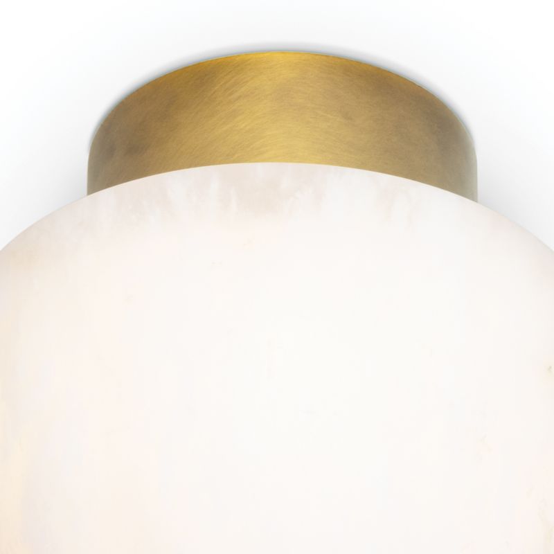 Parker Natural Brass and Alabaster Flush Mount - image 3 of 6