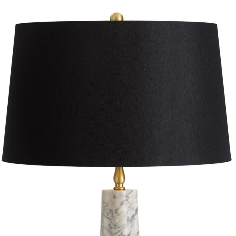 Roman White Marble Table Lamp with Black Fabric Shade, 27" - image 3 of 5