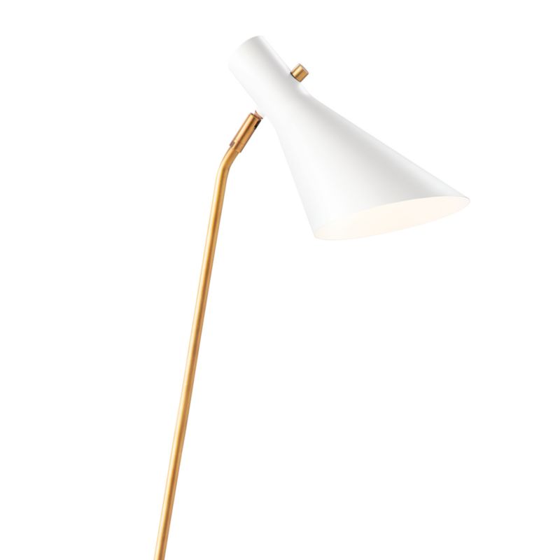 Spyder White and Natural Brass Floor Lamp - image 1 of 4