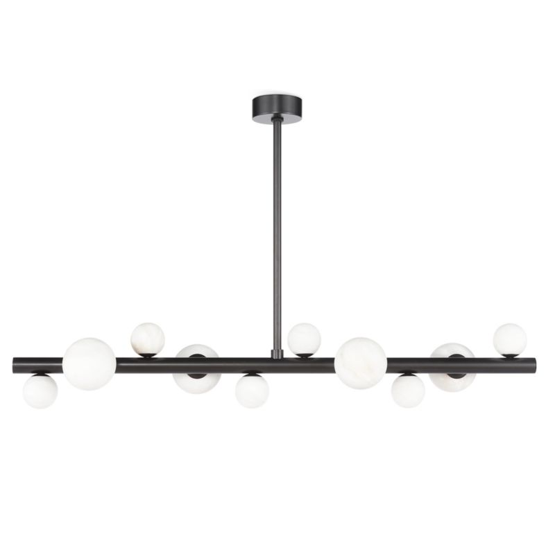 Styx Oil Rubbed Bronze and alabaster Linear Chandelier - image 2 of 7
