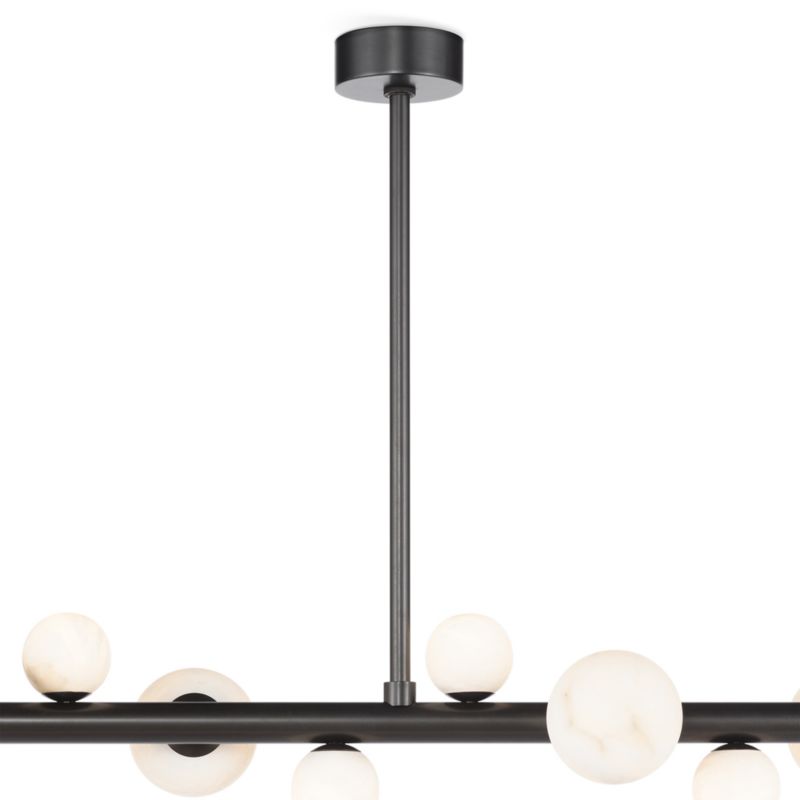 Styx Oil Rubbed Bronze and alabaster Linear Chandelier - image 3 of 7