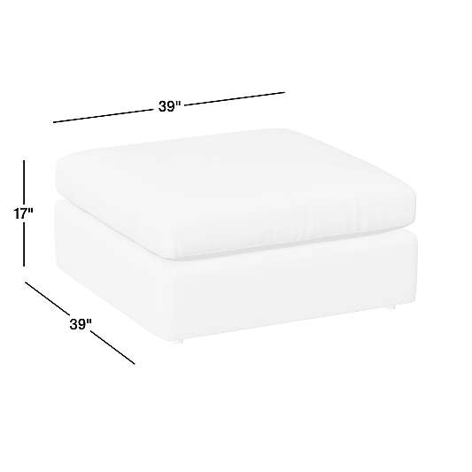 Lounge 39" Leather Square Cocktail Ottoman