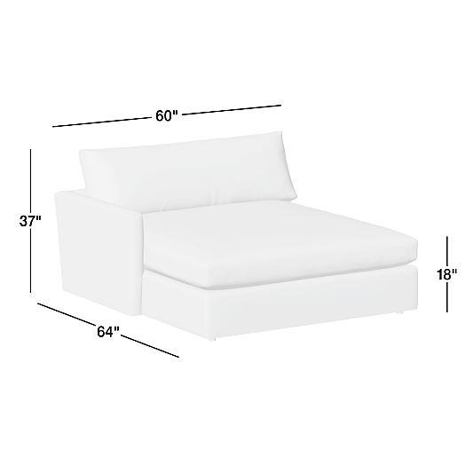 Lounge Left-Arm Extra Wide Chaise Lounge Sectional Piece