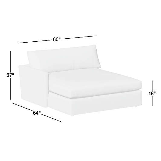 Lounge Leather Left-Arm Extra Wide Chaise Lounge Sectional Piece