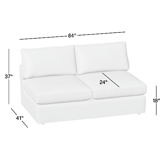 Lounge Armless Loveseat Sectional Piece