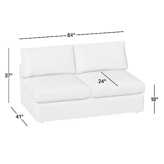 Lounge Leather Armless Loveseat Sectional Piece