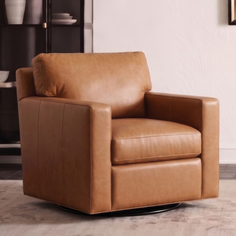 Axis 40" Leather Swivel Chair - image 6 of 7