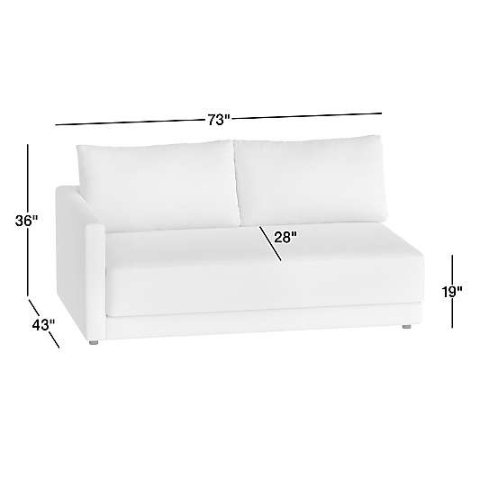 Gather Deep Left-Arm Apartment Bench Sofa Sectional Piece