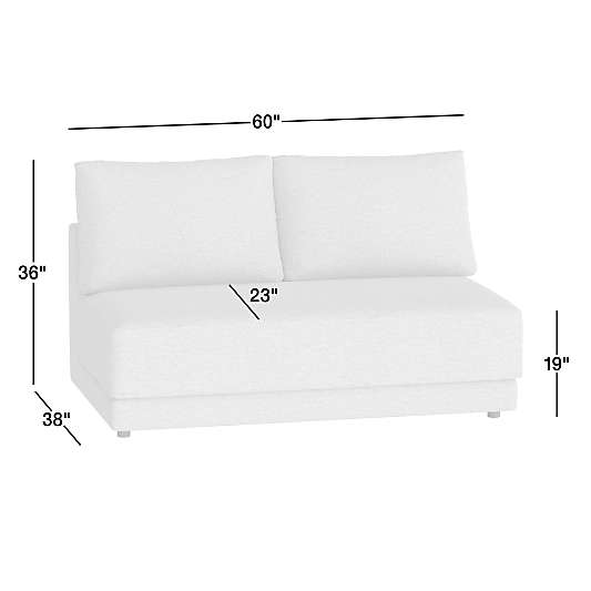 Gather Armless Bench Loveseat Sectional Piece