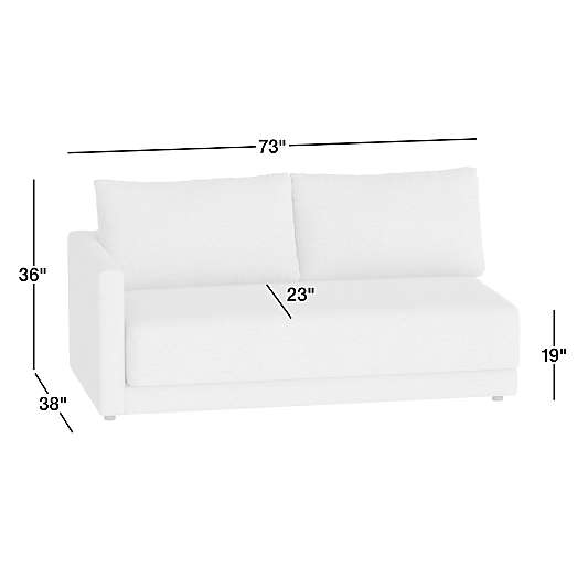 Gather Left-Arm Apartment Bench Sofa Sectional Piece