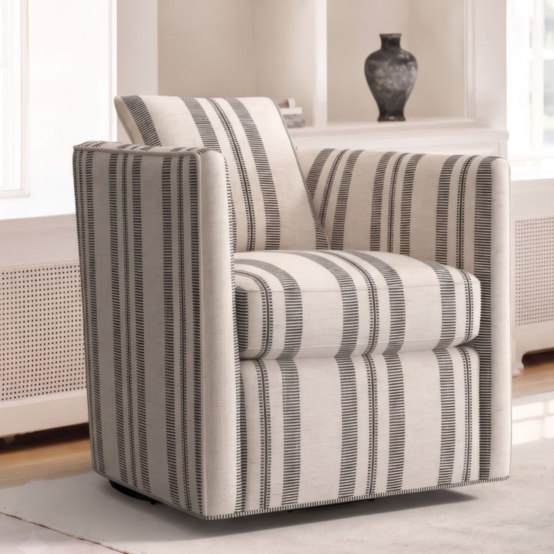 Drew Striped Small Swivel Accent Chair - image 3 of 8