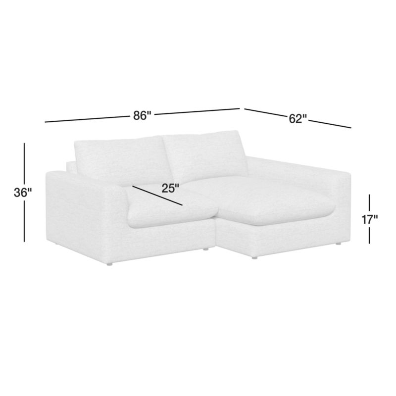 View Serenity 2-Piece Small Space Sectional Sofa with Chaise Lounge - image 4 of 8