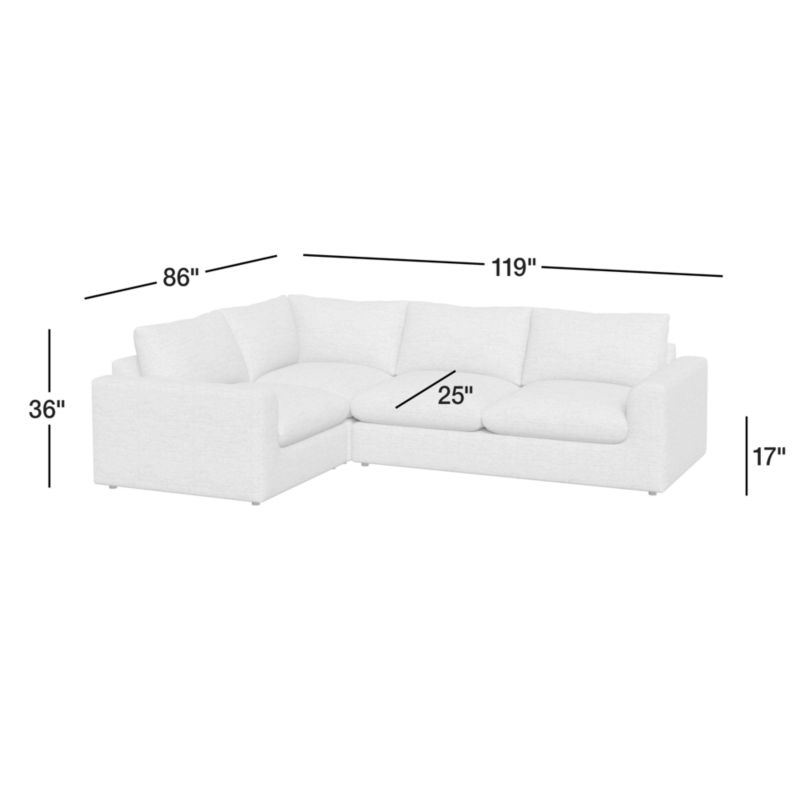 View Serenity 3-Piece L-Shaped Sectional Sofa - image 4 of 8