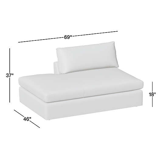 Lounge Deep Leather Left-Arm Bumper Sectional Piece